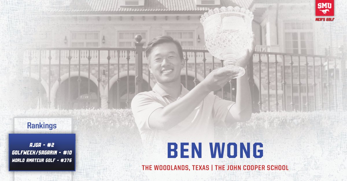 SMUGolfM's tweet photo. We're excited to announce the addition of @ben_wong99 to our #Mustang squad! 

Welcome to The Hilltop! 🐴⬆️ https://t.co/ynxEqz0HXA