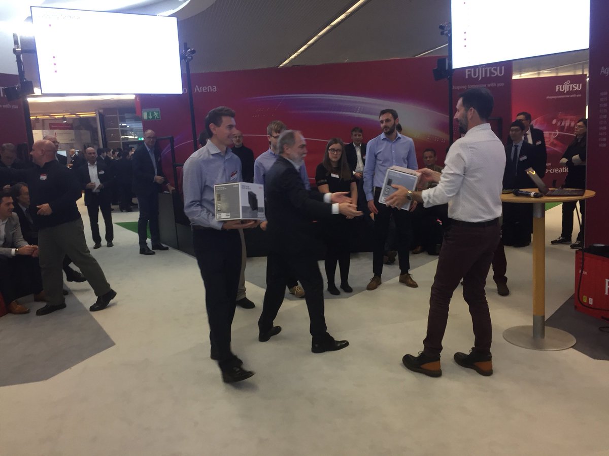 westron2005's tweet photo. Winners of the co-creation hack at #FujitsuForum2017 with @FUJITSU and @SwanseaUni https://t.co/DzKeDcIPSM