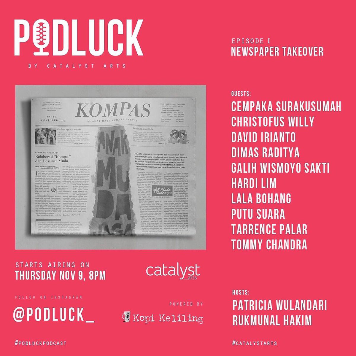 kompasmuda's tweet photo. Masih ingat tampilan @hariankompas edisi spesial Sumpah Pemuda? Bagaimana cerita awal mulanya? Dengerin obrolan kami ya di #PODLUCK  ➡️ https://t.co/R9iI02AaWw #MudaIndonesia #SumpahPemuda2017 https://t.co/pn9iFSnrDt