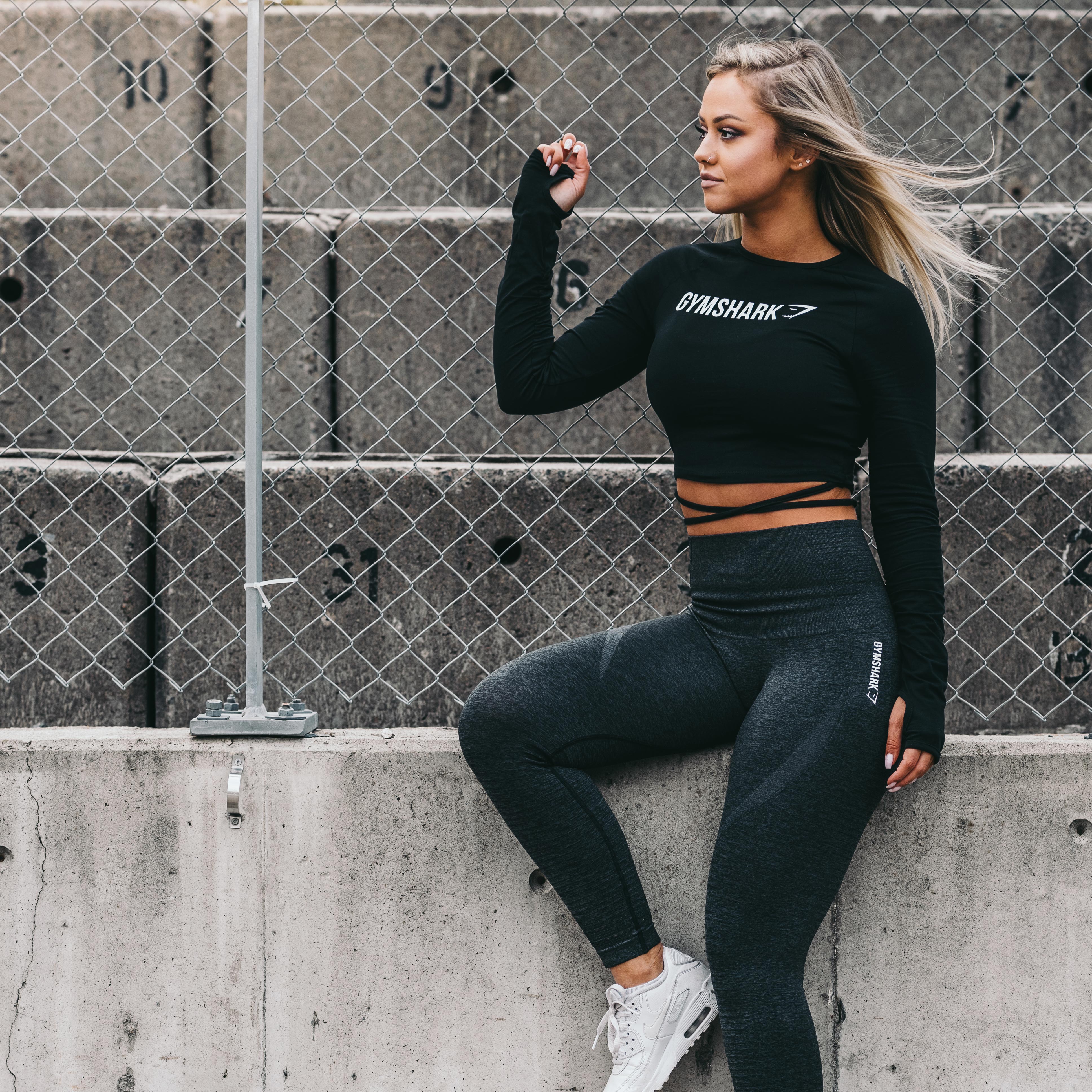 Gymshark long sleeve ribbon crop top discount