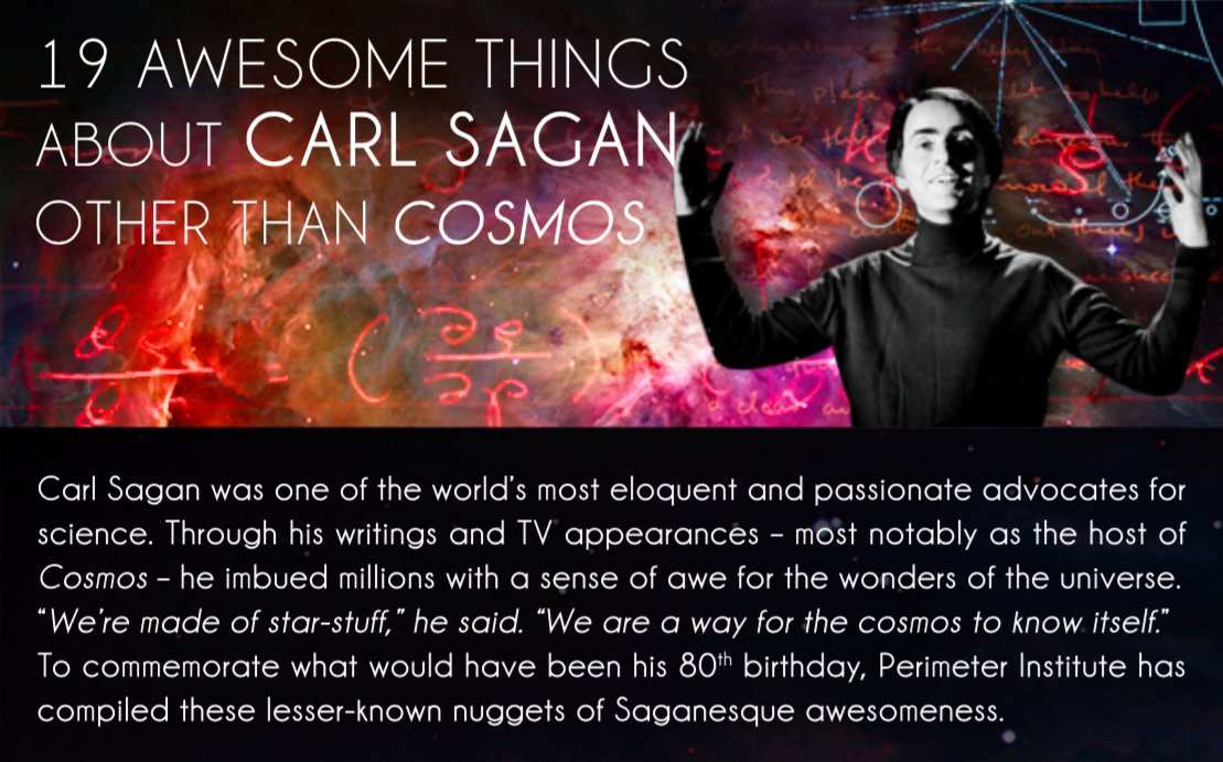 Happy Birthday to astrophysicist and science communicator Carl Sagan!  