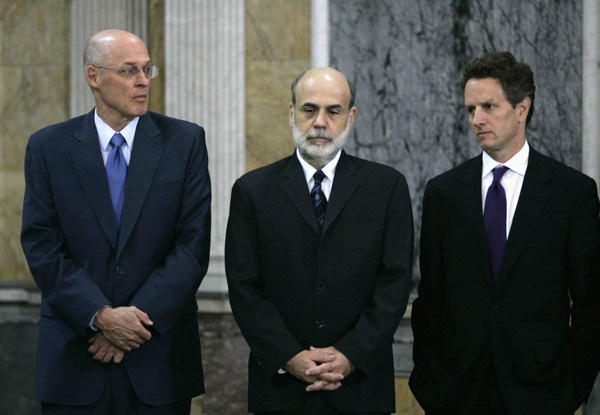 BrookingsEcon's tweet photo. Bernanke, Geithner, Paulson to lead new project explaining decisions of financial crisis first responders: https://t.co/4JPnbPW1Oi https://t.co/ZnOFYgMRJm