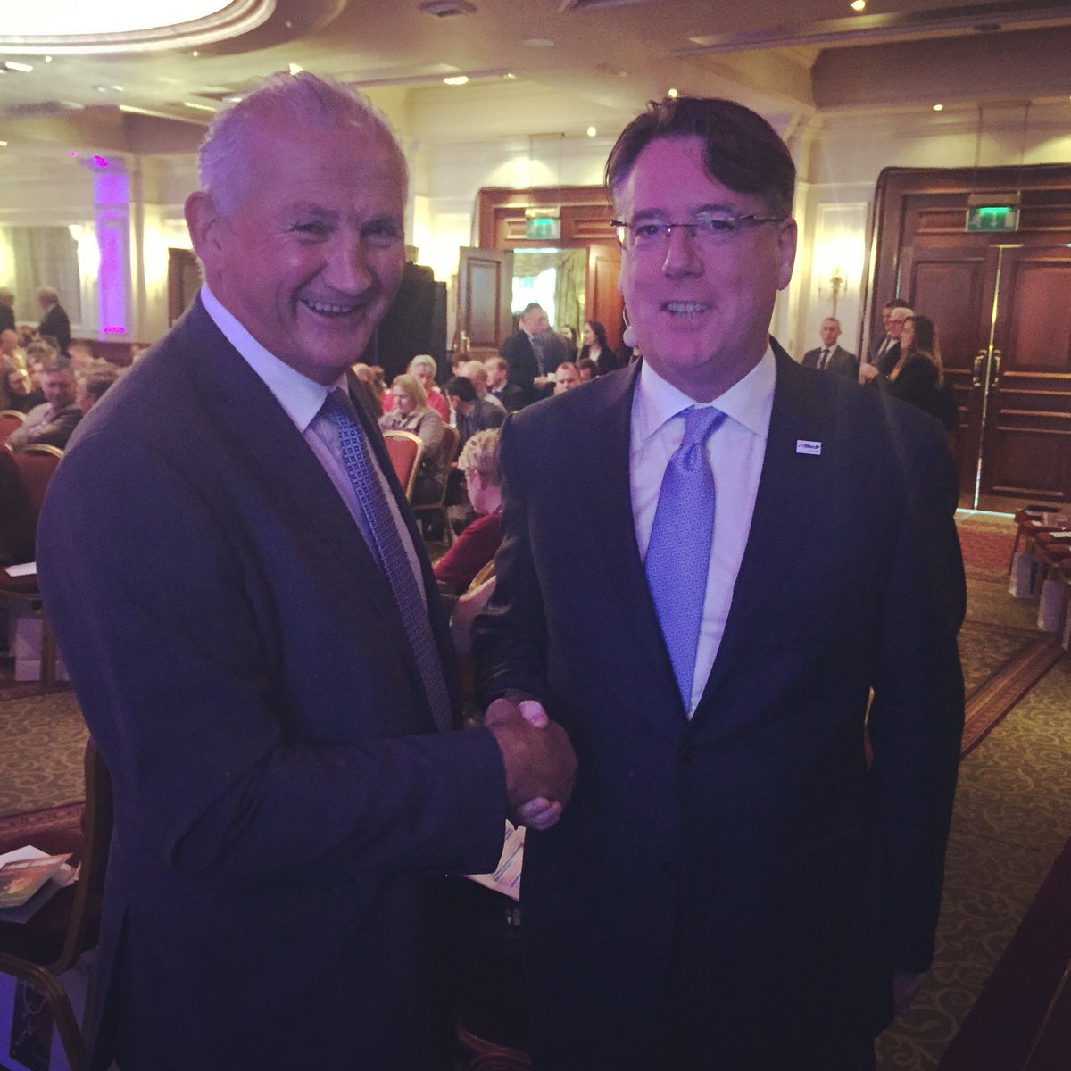 AlltechEquine's tweet photo. Henry Corbally of @GlanbiaPlc and @AJConnolly1 of @Alltech preparing to open today’s #EquineSummit https://t.co/j4eIxUOFIx
