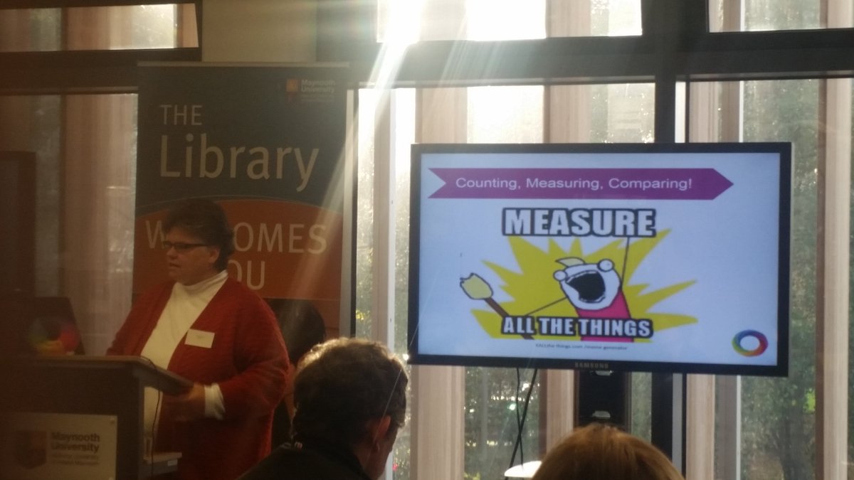 librarydaydream's tweet photo. Jane Burns talks about how altmetrics helps us count everything but even more it gives us a wholeistic view of information gathering and use. #munral2017 @library_MU @JMBurns99 https://t.co/7gM65wtLsJ