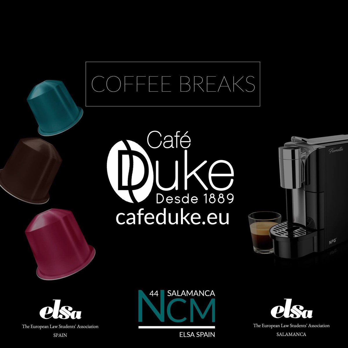 ELSA_Spain_'s tweet photo. @Cafe_Duke es patrocinador del 44º NCM de ELSA Spain. Nacido de la colaboración de @npgtech y un maestro cafetero de gran tradición. Más info en: https://t.co/IkdCndgWqZ
#CafeDuke #44NCMSalamanca https://t.co/yFYlxRTbnn