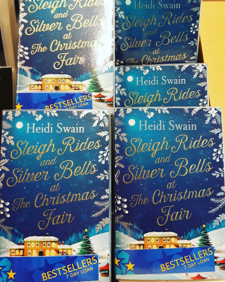 Heidi_Swain's tweet photo. Thank you #Norwich #milleniumlibrary this has made my day! #sleighridesandsilverbells in abundance! 🎄🍾🎄🍾🎄 https://t.co/9eg2sDg3Qw