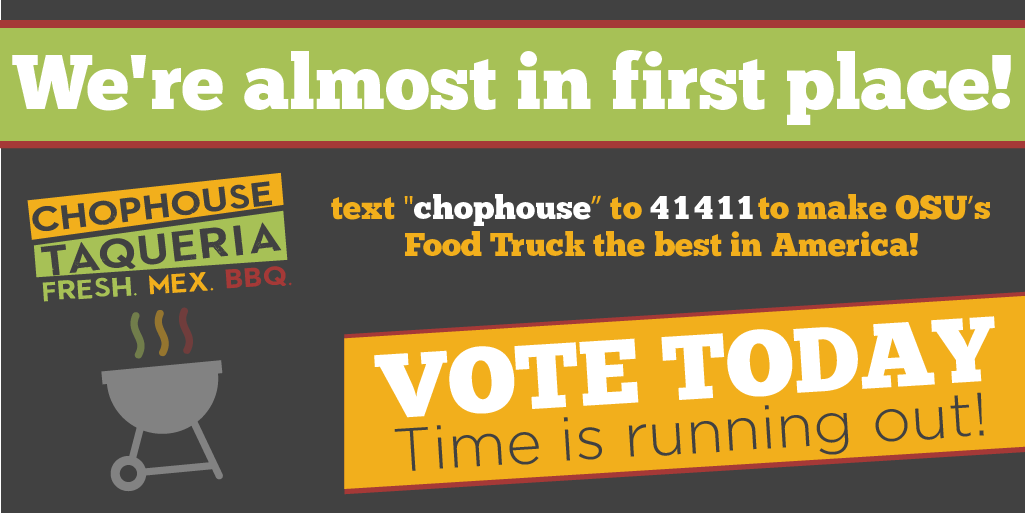 OSUDining's tweet photo. Voting ends at 6:59 p.m. on Friday, Nov. 10! #okstate https://t.co/0p6aeJmo8e