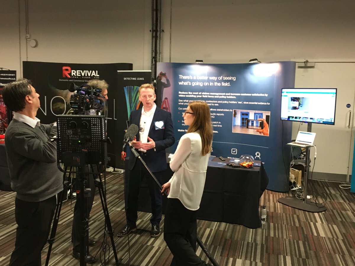yrfreemobile's tweet photo. John up next in front of the camera at @iloveclaims - come and have a chat to find out how our @EviidApp can improve the customer journey #insurance #ilchome https://t.co/OlnhrysG1p