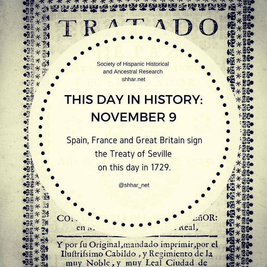 shhar_org's tweet photo. November 9: Spain, France and Great Britain sign the Treaty of Seville on this day in 1729.⠀

#thisday #thisd… https://t.co/EqjByqBkUV https://t.co/i4nLKUz6kT