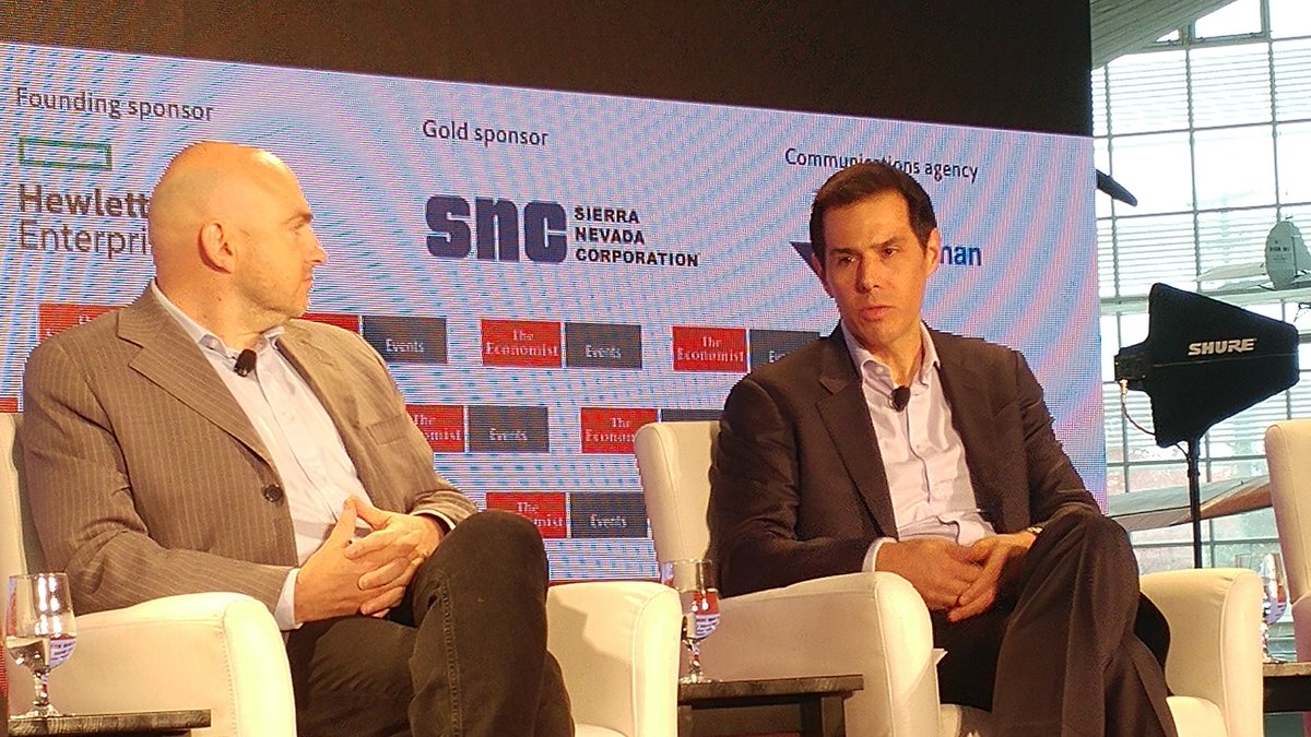 ThalesUSA's tweet photo. "Data comes from many sources, and space is providing new data sources. What makes it a value add is data fusion," Thales' @PeteRoney at @EconomistEvents #EconSpace #BigData https://t.co/RHcmArPoJW