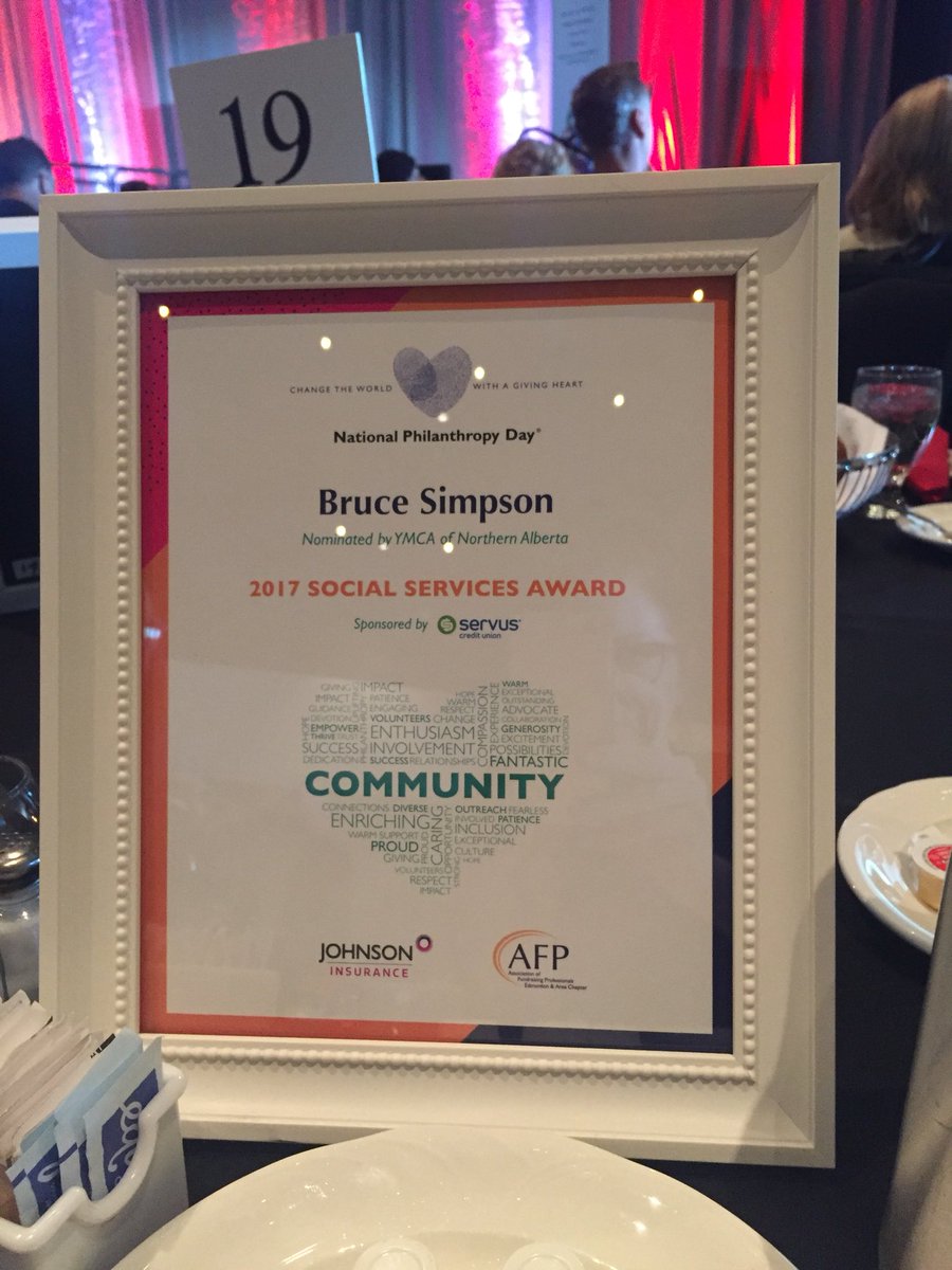 YMCAEdm's tweet photo. Celebrating @signmasterB for his demonstration of the spirit of philanthropy. #NPDyeg Luncheon Thank you Bruce the YMCA is so grateful for your support. https://t.co/Nji7Aw3gBd