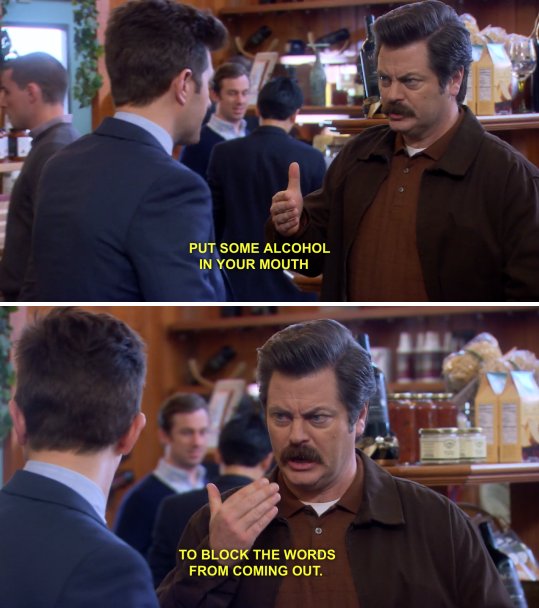 ReaIRonSwanson's tweet photo. Attempting to socialize. https://t.co/xRLmXE58zn