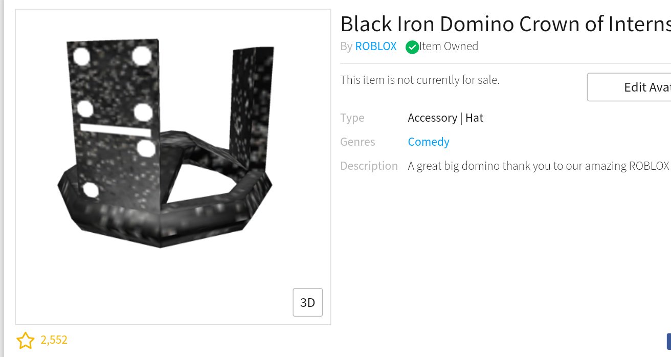 Black Iron Domino Crown Of Interns Roblox