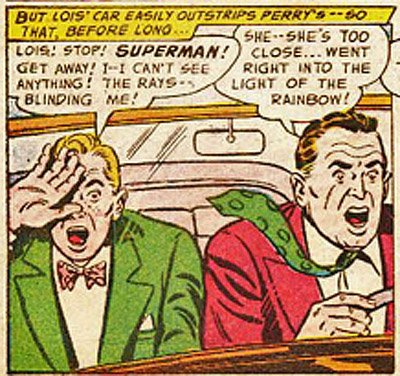 lee_allred's tweet photo. I have no idea what's going on in this Jimmy Olsen/Perry White panel. All I know is that Skittles seem somehow involved. #DontGoIntoTheLight https://t.co/yD1wnGRngj