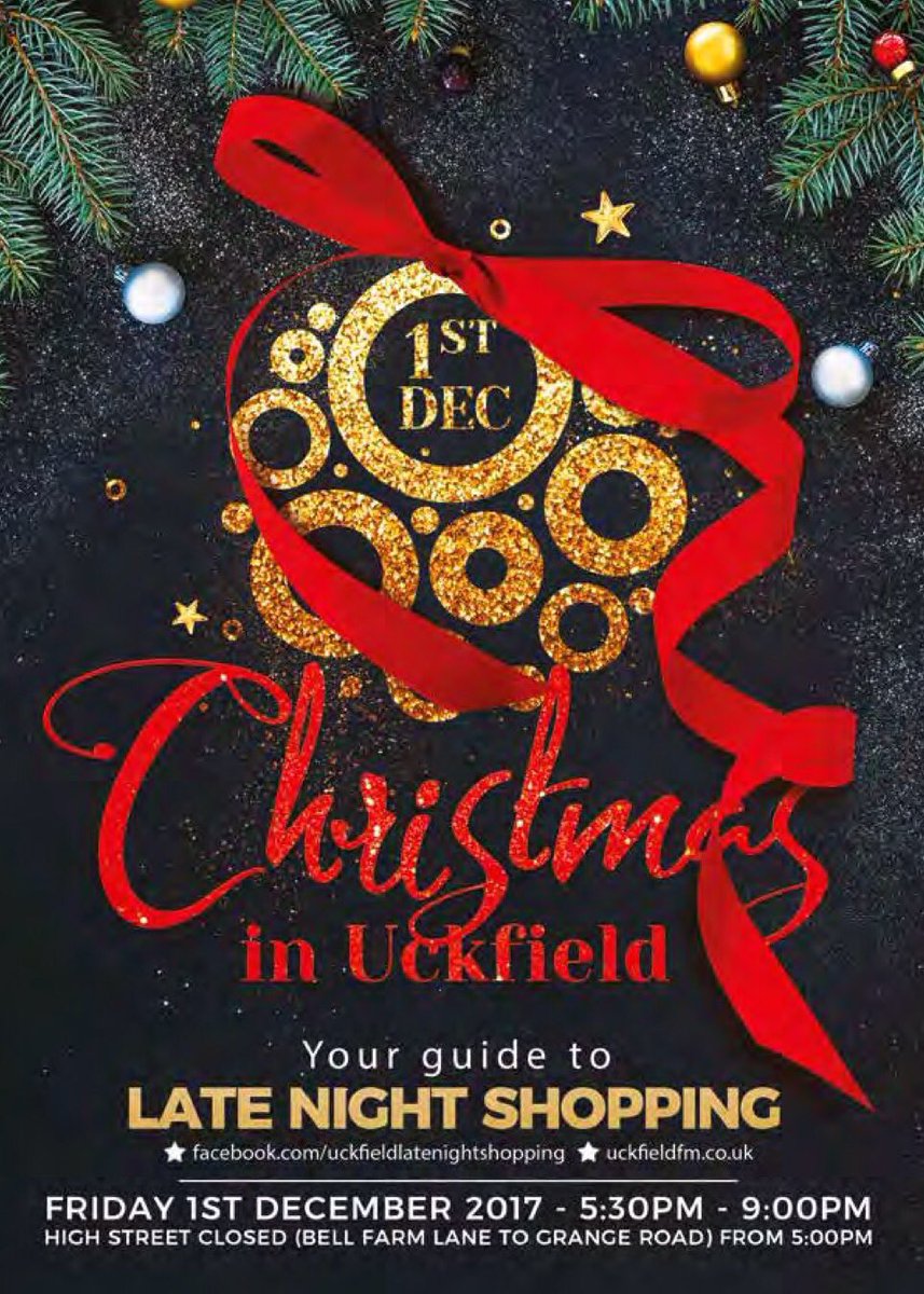 UckfieldChamber's tweet photo. Dropping through your TN22 letter box this coming week #uckfieldhour - all you need to know about #LateNightShopping - Fri 1 Dec #Uckfield https://t.co/fqWRIzx0fT