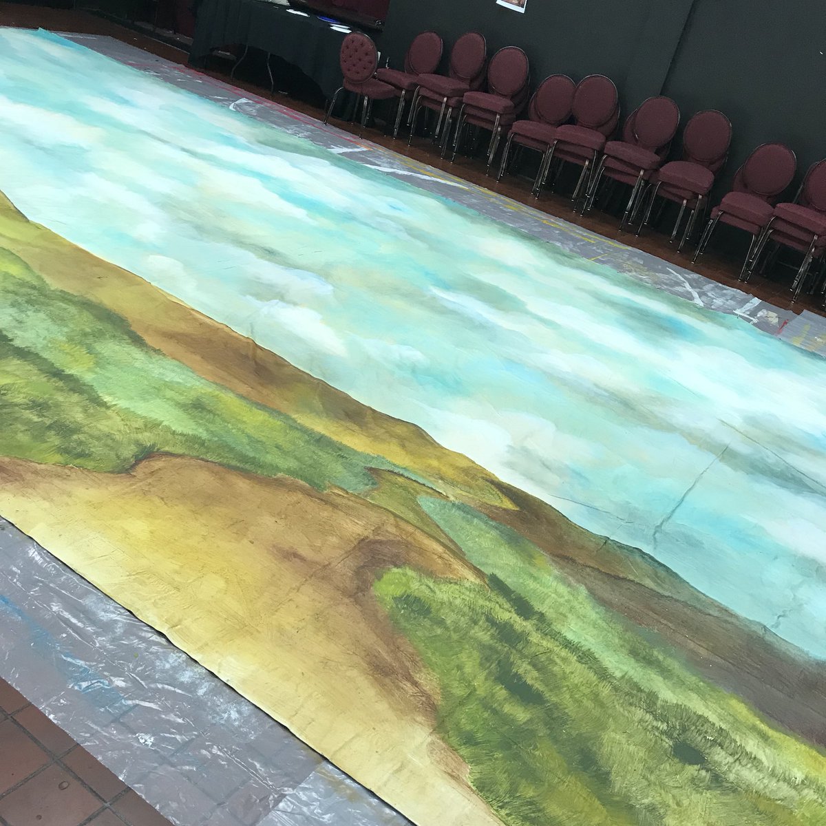 cmpac's tweet photo. Here’s a #TechWeekTeaser of one of the many #HandPainted drops featured in #Disney’s #BeautyAndTheBeast, opening November 18 at The #NoelSRuizTheatre!
Our #ScenicPainter Kim Lecker is a modern day #Picaso
#CMPerformingArts #BroadwayInOakdale #Celebrating30Years https://t.co/hkOkjxzA5I