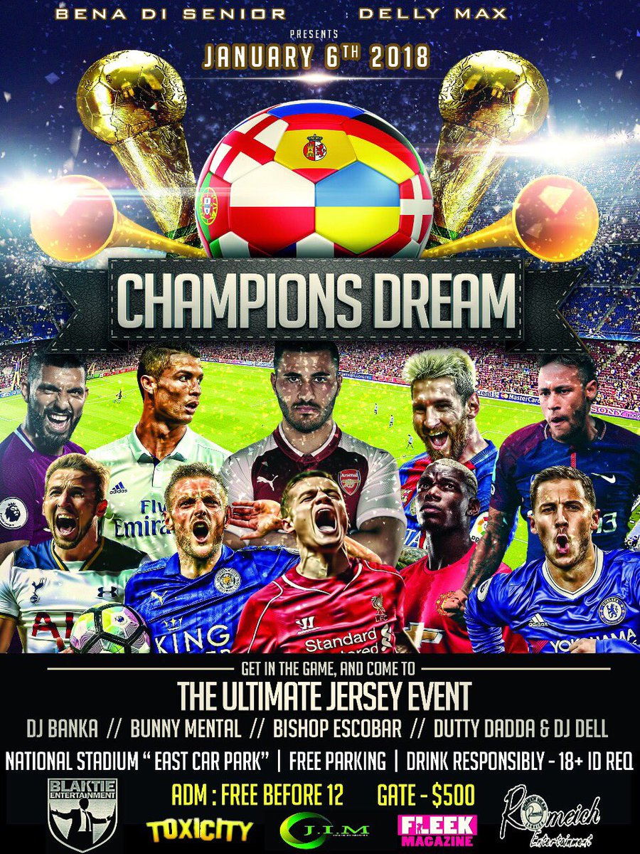YoungRavas's tweet photo. @BenaDiSenior At them again. This time, it’s happening inside the National Stadium grounds. 🇯🇲 #ChampionDreams #JerseyEvent https://t.co/ZuNGWsw6Qc