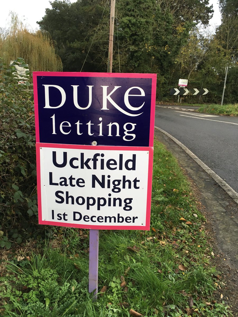 UckfieldChamber's tweet photo. Our thanks to @duke_lets for the #Uckfield #LateNightShopping boards - great work guys... https://t.co/x3LTAyDl4K