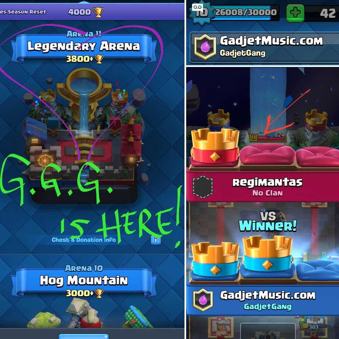 GadjetMusic's tweet photo. HEY #LegendaryArena ๐๐ I told you we'd be back... And as a #Level10 like I predicted!!! STREAM TONIGHT ON https://t.co/CWdEPHPVY8 #ClashRoyale #TwitchStreamer https://t.co/lo5Y5s9WUU