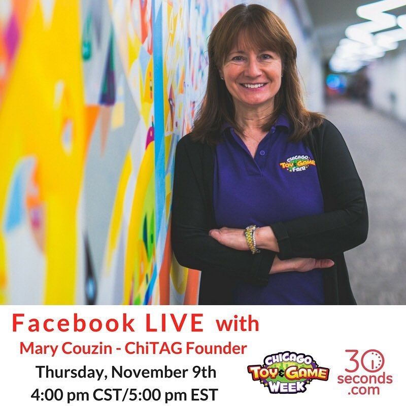 peopleofplay's tweet photo. Join us today at 4pm CT for @30secondscom FB Live interview featuring our #ChiTAG Founder, @MaryCouzin π @1871chicago. Click here to join us & Mary >> https://t.co/sngzAti9T5 #30secondslive #1871 #femalefounders #womeninbusiness #30Seconds https://t.co/t2mPrW9SG6
