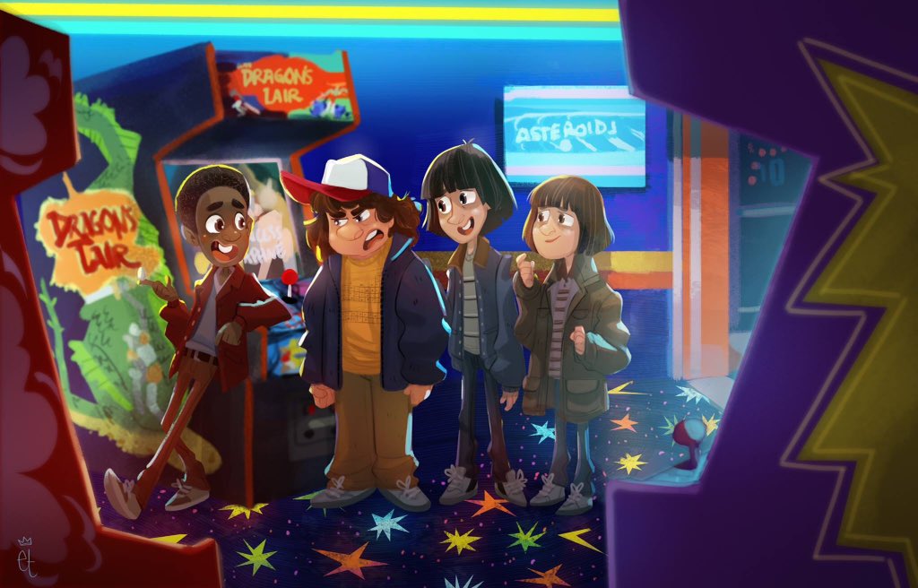 edwardiantaylor's tweet photo. Here's a quick #illustration I made for my agents at the #BrightGroup #StrangerThings2 Campaign.  #Dustin doesn't look too happy after his game of #Dragonslair https://t.co/tm1FPmlqnj