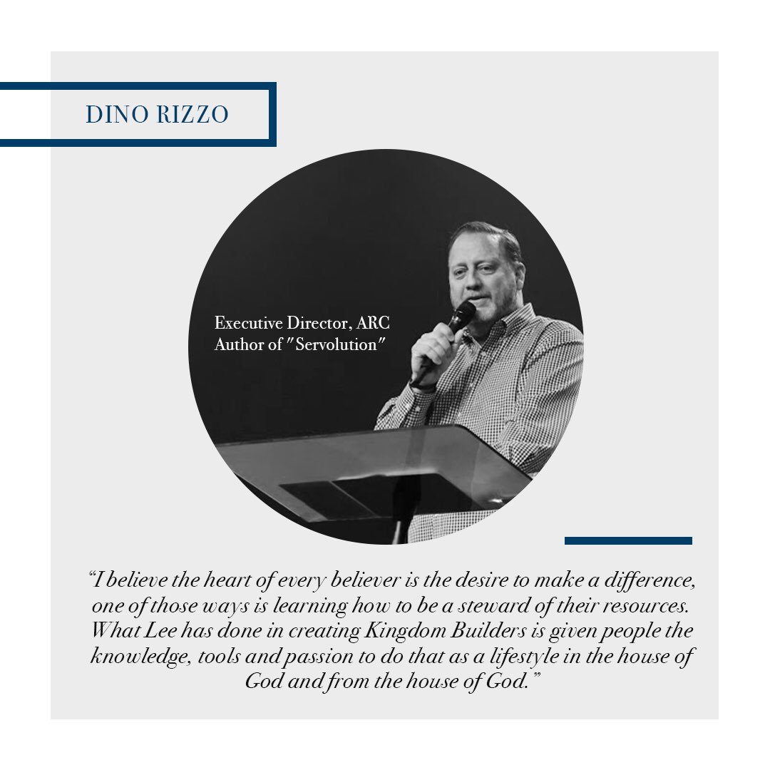 Many churches and pastors like <a href="/dinorizzo/">Dino Rizzo</a> are using the tool of Kingdom Builders to see their vision come to pass. // Thank you pastor <a href="/LeeDomingue/">LEE DOMINGUE</a> for coming alongside to see the great commission fulfilled through the local church!