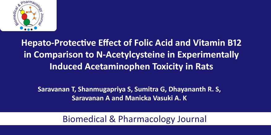 biomed_pharma's tweet photo. Hepato-Protective Effect of Folic Acid and Vitamin B12 in Comparison to N-Acetylcysteine in Experimentally Induced Acetaminophen Toxicity in Rats
#PSGInstitute
https://t.co/CY5NUGGHNQ https://t.co/PaB9CgPRtH