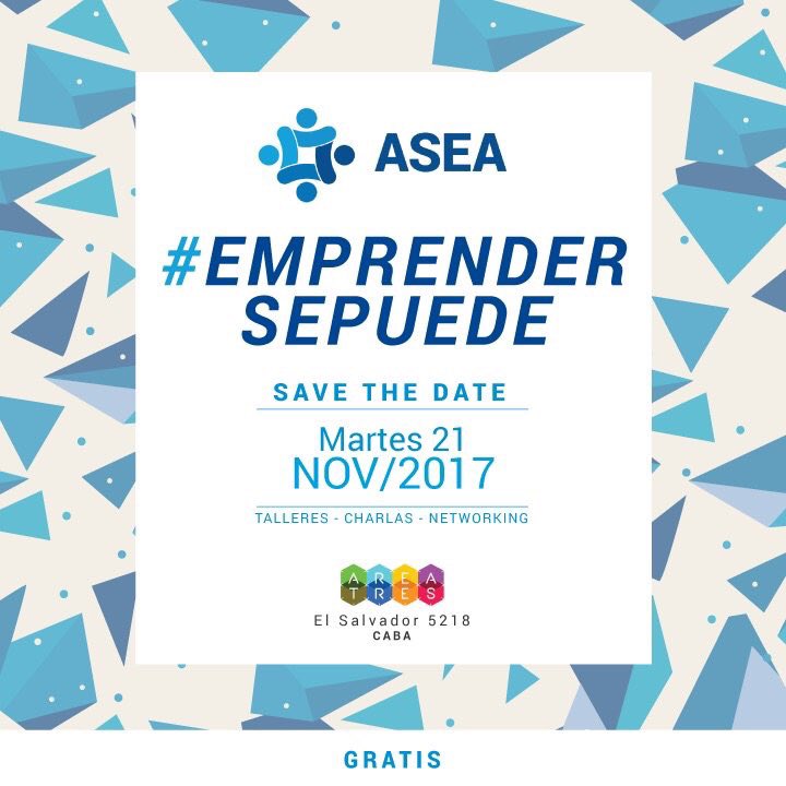 Emprear_Innova's tweet photo. #Emprendedores: el 21/11 no se pierdan el evento gratuito #EMPRENDERSEPUEDE organizado por ASEA - Asociación de Emprendedores de Argentina.

✅ Para ver la agenda e inscribirse  https://t.co/gAhChtxriu https://t.co/0CfBcShTXU