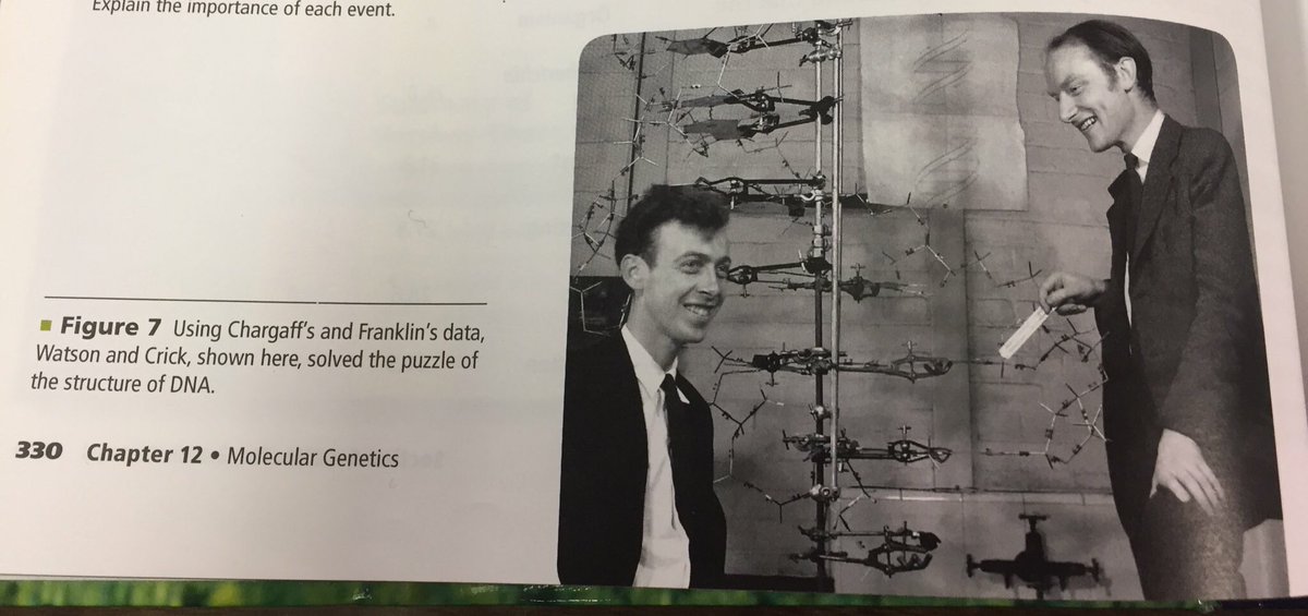 madi_robs's tweet photo. Glencoe Biology textbook has imbalance and selectivity when glossing over Rosalind Franklin’s work on helix structure @PlanBP4576 #sect0013 https://t.co/W9aZEwKDsg