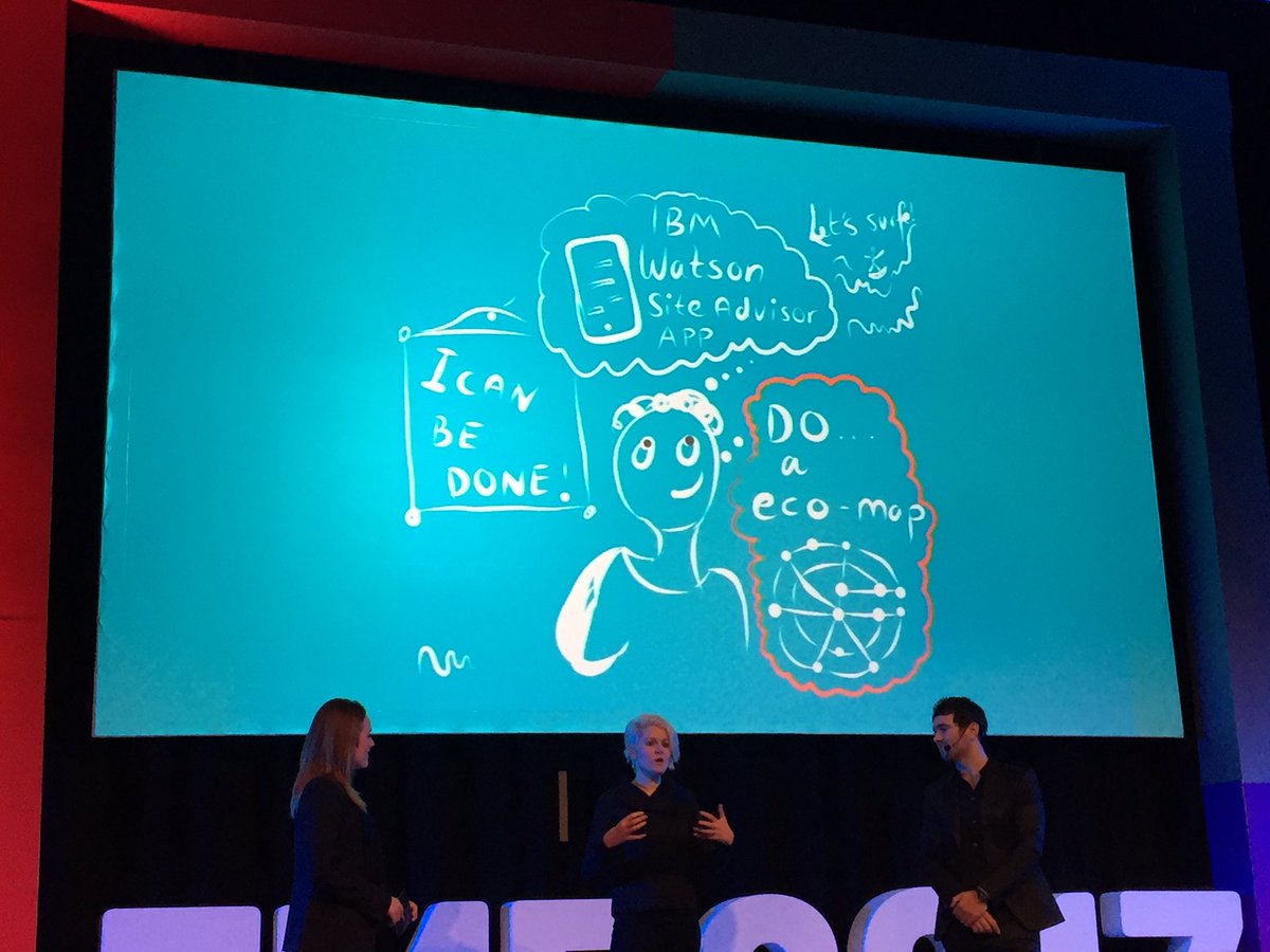 BridgetteBrot's tweet photo. You can't stop the waves, but you can learn to surf. And the tsunami is coming. Best quote at #EME2017 by @catetrotter from @insidertrends https://t.co/RxHXBl6rR3