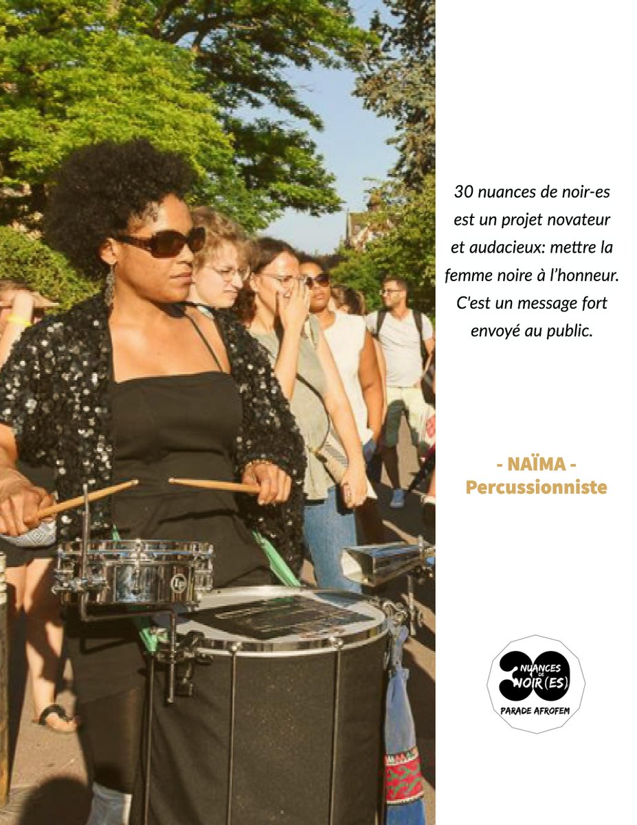 30NuancesNoires's tweet photo. |1 jour, 1 nuance| Naima, percussionniste:
"Un message fort envoyé au public"
#MarchingBand #Afrofeminisme #Audace #percussion #Musique #Danse #FightwithArts https://t.co/7U1CzfSjei