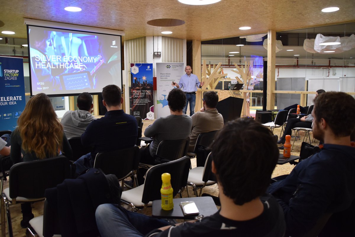 SFZGB's tweet photo. #SFZGB2017 teams learning about #SilverEconomy &amp; #Healthcare with Mario Ravić from #EricssonNikolaTesla 👈🏥 https://t.co/xQaX4rtEO2