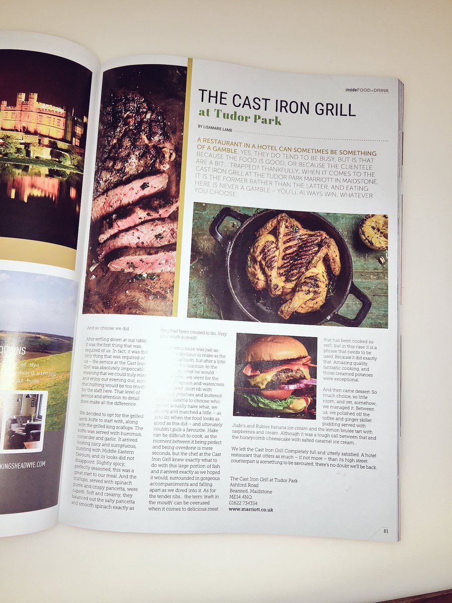 insideKENT's tweet photo. Check out the Cast Iron review @TudorPark in the Nov issue, we even popping in for a quick lunch today!! #bearstead #food #spa #golf https://t.co/LthXfdErEa