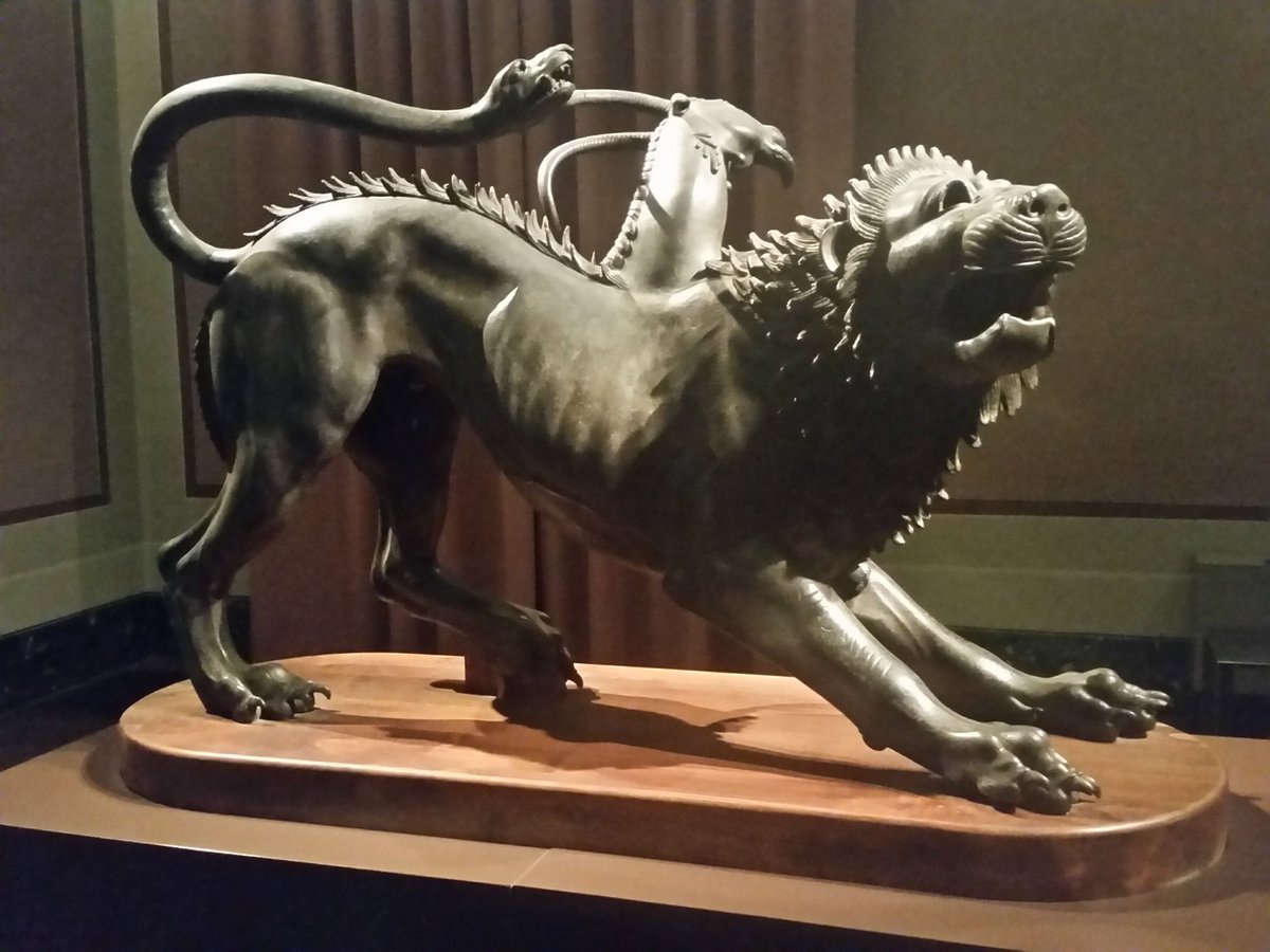MAF_Firenze's tweet photo. Non viene subito riconosciuta come Chimera, ma come leone che porta sul dorso come trofeo una testa di capra: le mancava la coda a serpente https://t.co/0cd9yk3KME