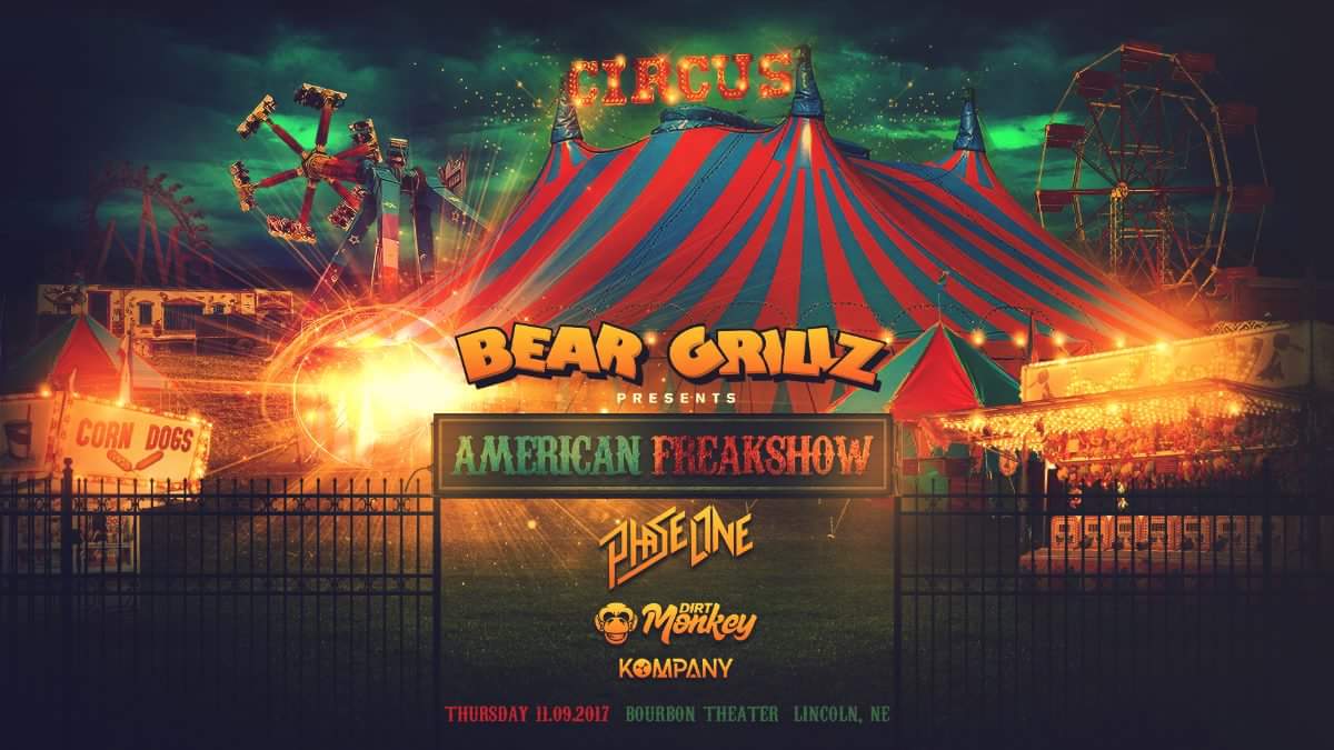 NebEDM's tweet photo. TONIGHT!!! @itsbeargrillz @dirtmonkeymusic 

Doors open at 8pm for all you freaks🎭🎪 https://t.co/O7oqonHW92