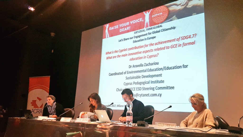 eathink2015's tweet photo. Aravella Zachariou, Coordinatrice Educazione allo Sviluppo Sostenibile per il Ministero dell'Istruzione e della Cultura di Cipro illustra le competenze incluse nei nuovi curricula ciprioti. #eathink https://t.co/infXRJYaGC