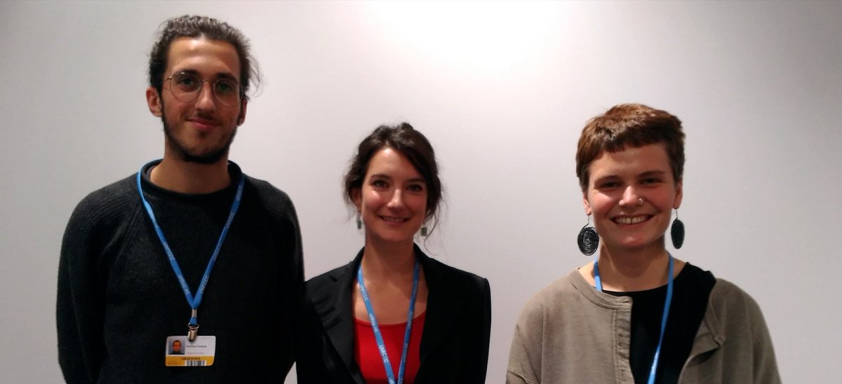 earthinbrackets's tweet photo. [Earth] members met with climate change and disaster displacement UNHCR rep @MarineFrk to talk about about cc induced displacement #cop23 https://t.co/Z81lx9twTc