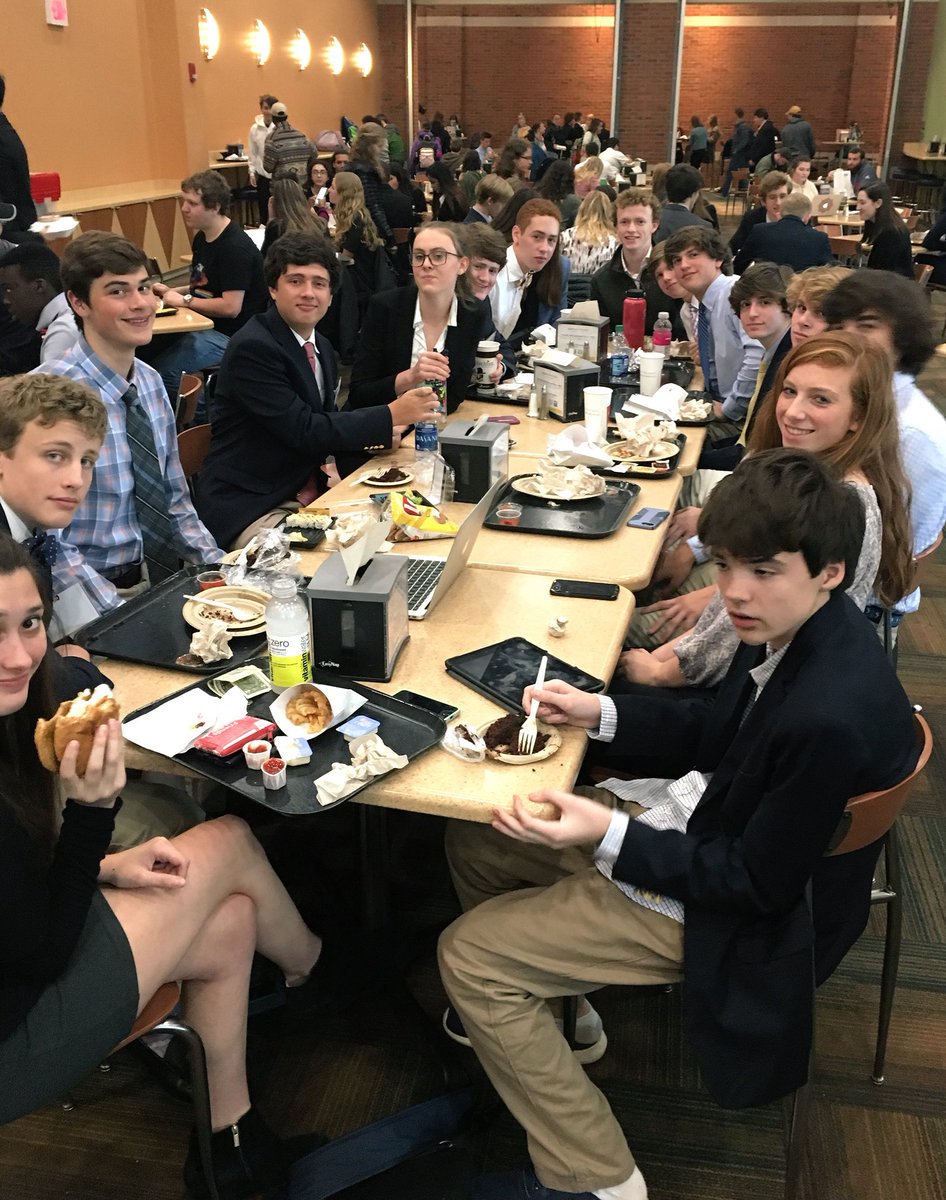 KWilliamsonBHS's tweet photo. Model UN day 2! Taking a well-deserved break at @appstate dining hall #AppMUN @NBroughtonHS @BHSCaps https://t.co/AkZ4eRC8em