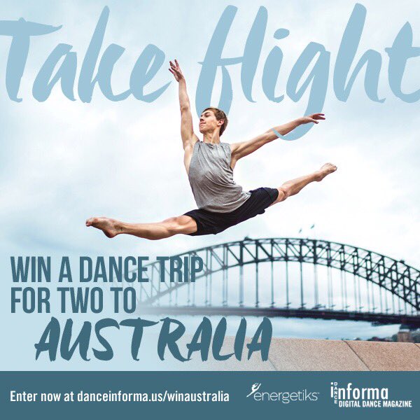 DanceInforma's tweet photo. WIN a TRIP TO AUSTRALIA, or $3,000 if you don't want to make the flight. ENTER NOW! What an amazing prize! ๐
https://t.co/L1vXK2FeVe
#danceinforma #dancegiveaway #energetiks #VDF2018 @EnergetiksDance @vicdancefest https://t.co/pnOBMuBZh6