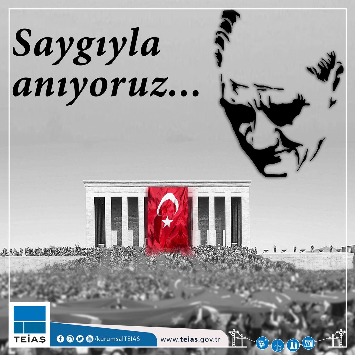 kurumsalTEIAS's tweet photo. Türkiye Cumhuriyetinin kurucusu Mustafa Kemal Atatürk'ü ölümünün 79. yılında sonsuz sevgi ve saygı ile anıyoruz... #10Kasım https://t.co/uQuGOpNauV
