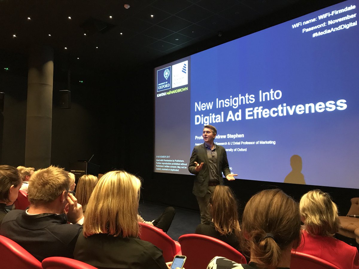 Kantar_NA's tweet photo. Professor @AndrewTStephen of @OxfordSBS reveals that digital is important for long term brand building as well as sales #MediaAndDigital https://t.co/uIDgWusi9g