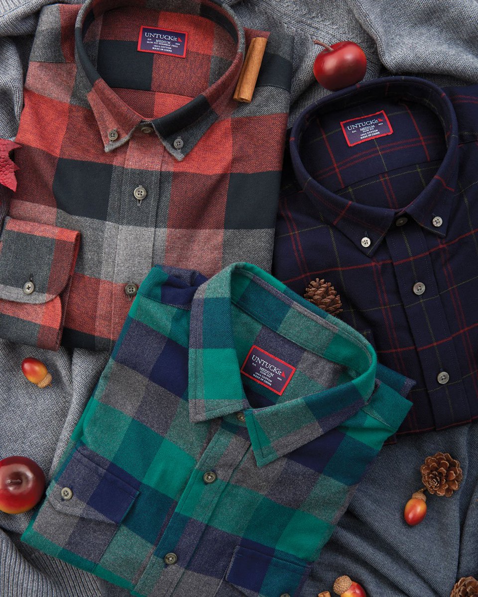 UNTUCKit's tweet photo. Brushed on both sides for unrivaled softness and comfort, our fresh array of flannels will leave you yearning for Fall! #UNTUCKit #flannelseason #fallflannels 

https://t.co/Z1M7WesWqY https://t.co/rGlekraAQx