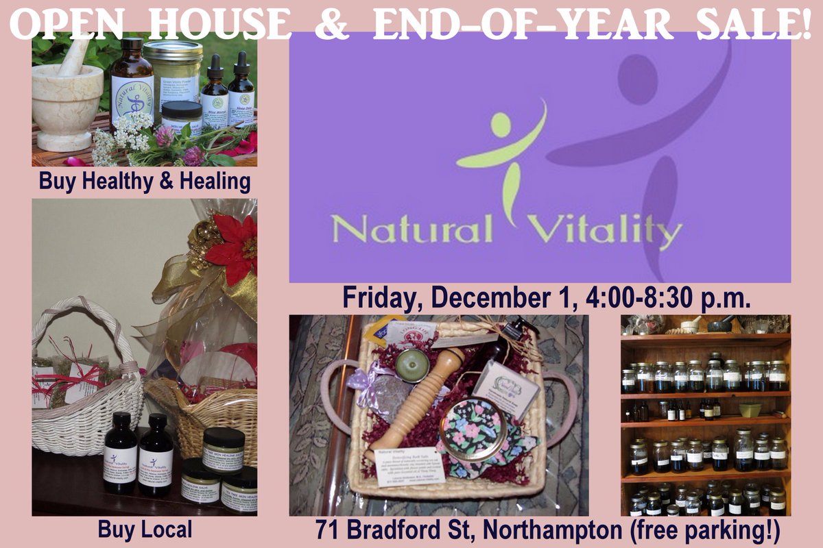 Buy Healthy &amp; Healing --Open House &amp; End-of-Year Sale 12/1 #NorthamptonMA ...join us for snacks and shopping!  #BuyLocal #WesternMA