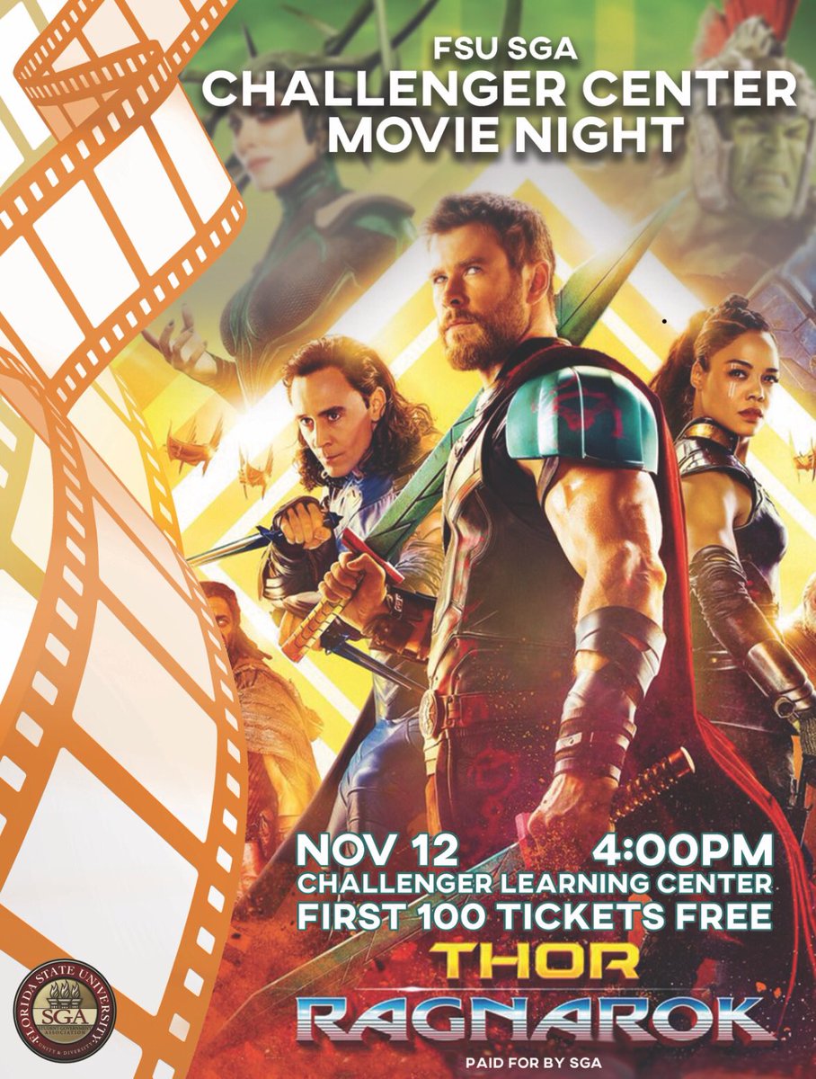 President Kyle Hill On Twitter Join Sga For Thor Ragnarok In Imax 3d This Sunday The First 100 Tickets Are Free With An Fsu Id And Will Be Given Out On A First
