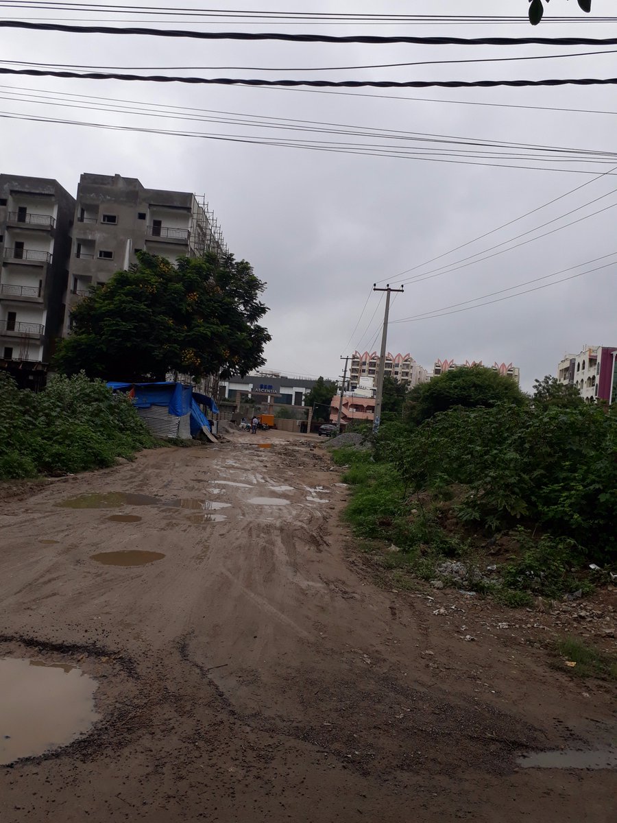 asairam's tweet photo. @KTRoffice Dear KTR sir, We stay near Hitex. The link road from our apartment to Hitex main road is a complete mess with lot of pot holes, worst when rains. Request you to please help us with proper road. Attached are the location details and photographs for your consideration. https://t.co/KT3SfgEtvi
