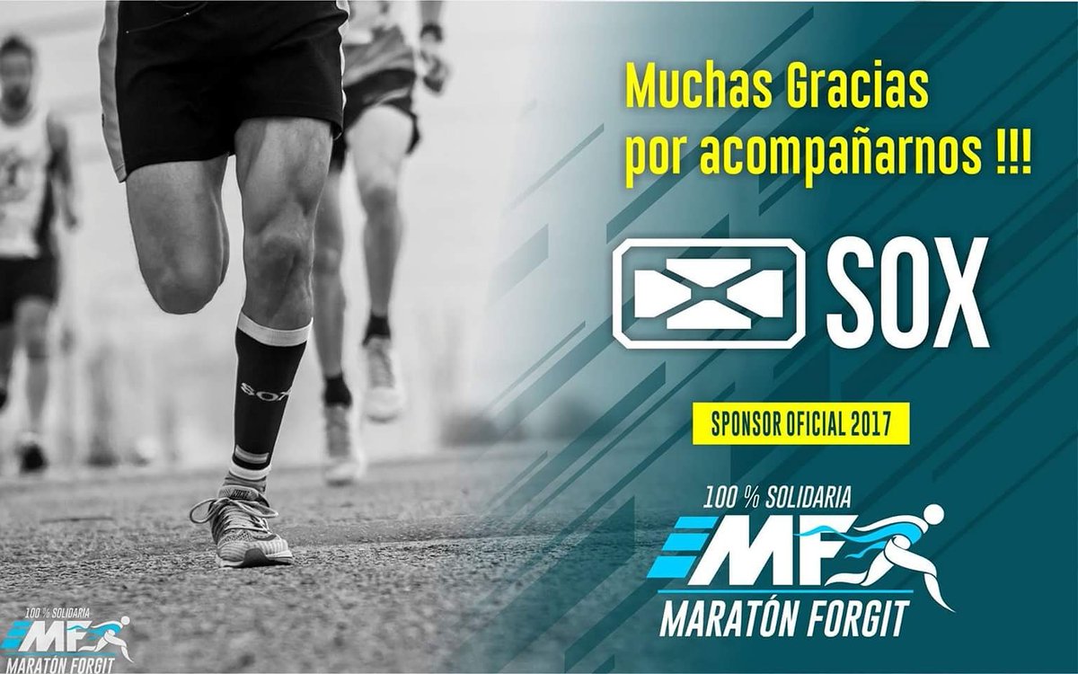 MaratonForgit's tweet image. Muchisimas Gracias @somossox , la empresa más importante de la Argentina en Medias de compresión Deportivas, por estar siempre junto a #MaratonForgit 🏃, brindandonos todo su apoyo edición tras edición. 
Gracias Flia Tigri 👍😃. #Goforit