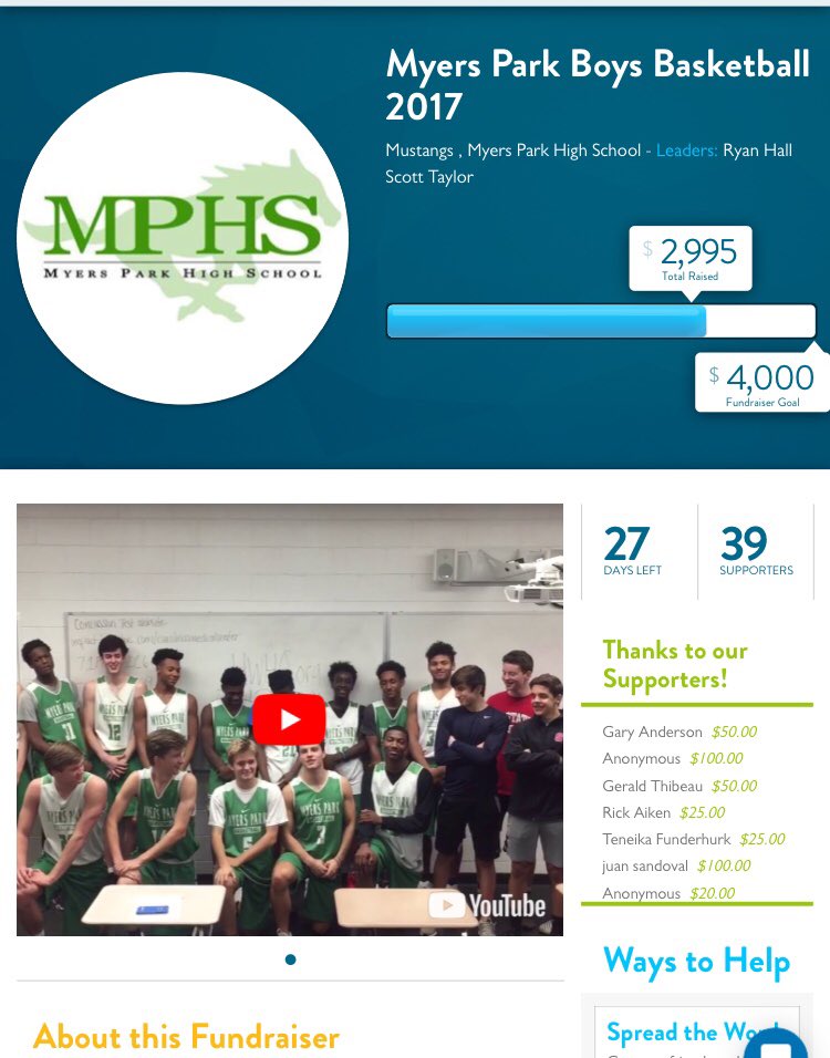 SnapRaise_CLT's tweet photo. MP Basketball just raised $5000 OVERNIGHT with Snap! Keep up the great work!! #WorkLessKeepMore #TeamFirst @MyersPark_Hoops @MyersParkWBB https://t.co/6MS9HV0ri7
