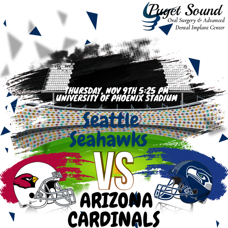 ps_oralsurgery's tweet photo. Remember to cheer on the Seattle @Seahawks as they play the Arizona Cardinals... #PSOMS #Seahawks #Seattle https://t.co/M8dvkXud9e