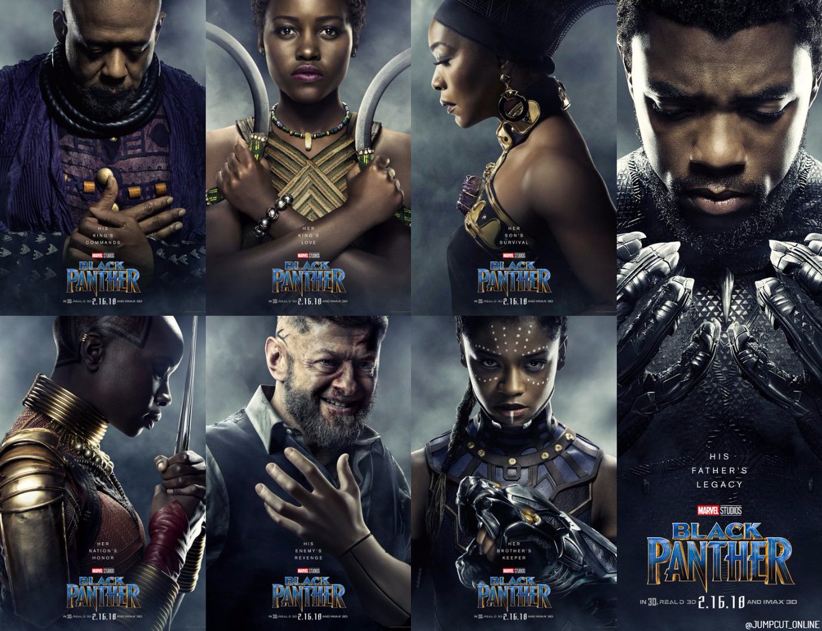 BlackGirlNerds's tweet image. The character posters for Black Panther are so beautiful!  Wakanda Forever #BlackPanther #BlackPantherSoLit