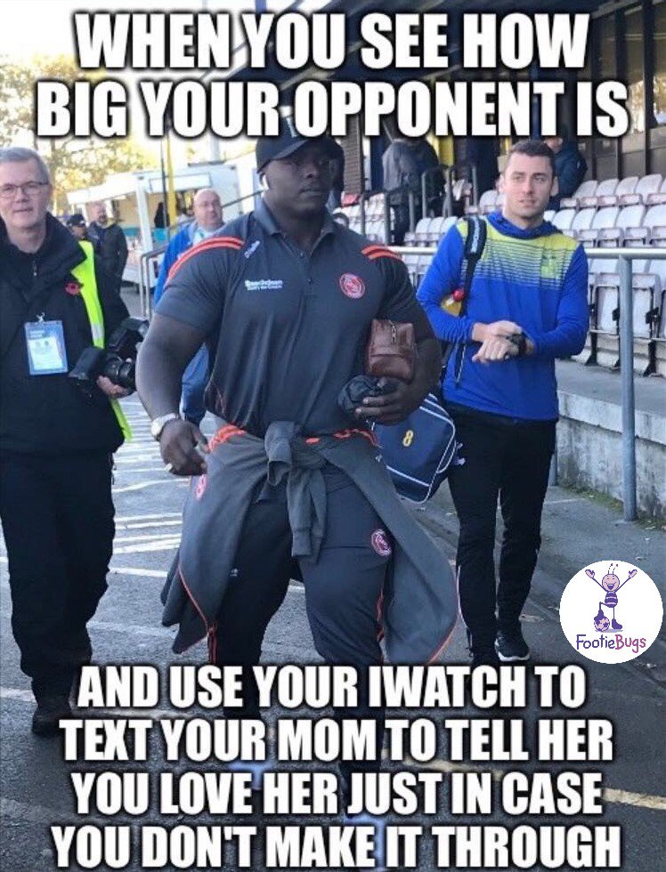 FootieBugs's tweet photo. FootieBugs Manager @Ash_sammons seemed a little intimidated when he spotted #TheBeast @daRealAkinfenwa before they faced off in the #FACup last weekend! 😂
@sportbible https://t.co/RQiuiZ8R0U